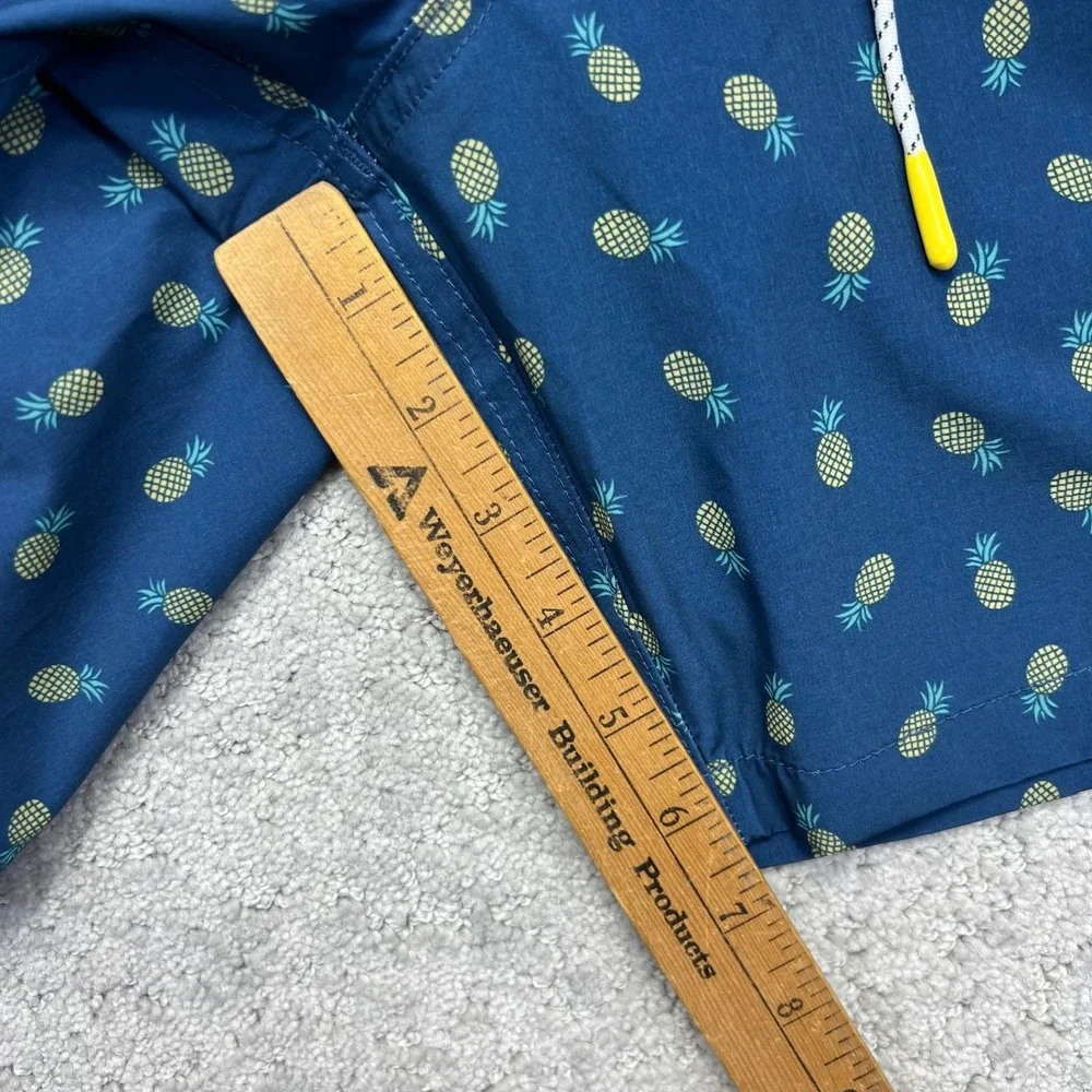 Bonobos Swim Trunks Mens Large Dark Blue 7 Inch Inseam Pineapple Print Lined